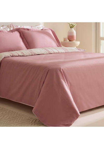 Karaca Home Cool Stripe Çift Kişilik Nevresim Takımı Gül Kurusu