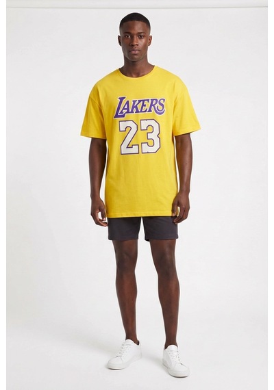 Usa Basketball Lakers 23 Sarı Oversize Erkek T-shirt 141947