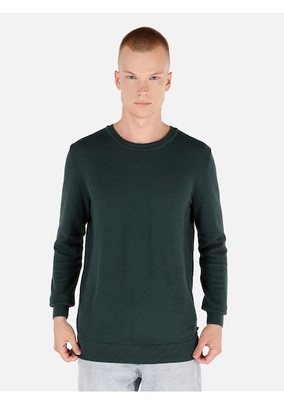 Colin's Colins Normal Kesim Bisiklet Yaka Yeşil Erkek Kazak Cl1046786 Koyu Yeşil