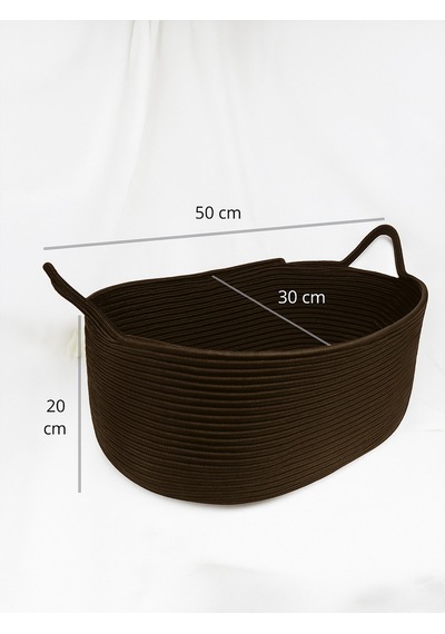 Mavaux Hasır Jüt Dekoratif Sepet 20x30x50 Cm, Oyuncak, Çamaşır, Banyo, Mutfak Ve Düzenleyici Saklama Sepeti Kahverengi