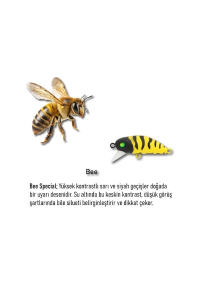 Hanfish Bıdık 35mm 3.1gr Maket Balık X132 Bee Special Arı