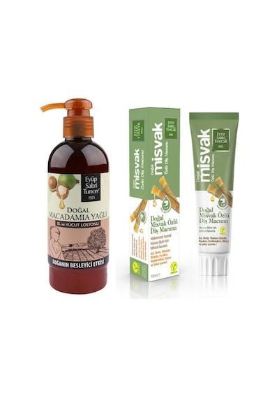 Eyüp Sabri Tuncer Doğal Misvak Özlü Diş Macunu 75 ML + Macadamia Yağlı El ve Vücut Losyonu 250 ML
