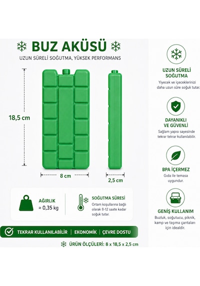 K-350 Buz Aküsü İce Pack Yeşil-416