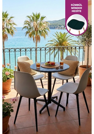 Vilinze Tilia Plastik Bahçe Balkon Bistro Seti Katlanır Masa 60 60 Cm 1+4 Set Siyah Vilinze Tilia Plastik Bahçe Balkon Bistro Seti Katlanır Masa 60 60 Cm 1+4 Set Siyah