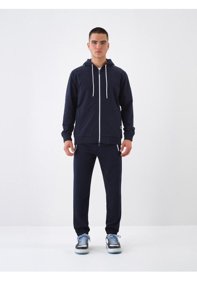 Xint Lacivert Pamuk Dokulu Slim Fit Sweat Mont 350195