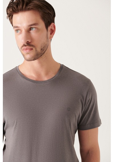 Avva Erkek Antrasit Ultrasoft Bisiklet Yaka Düz Standart Fit Normal Kesim Modal T-Shirt B001171 Antrasit Avva Erkek Antrasit Ultrasoft Bisiklet Yaka Düz Standart Fit Normal Kesim Modal T-Shirt B001171 Antrasit