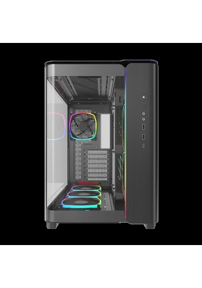 Montech King 95 Pro Siyah Orta Kule Çift Bölmeli Kasa 6 Argb Fand İle 10 Port Argb Hub