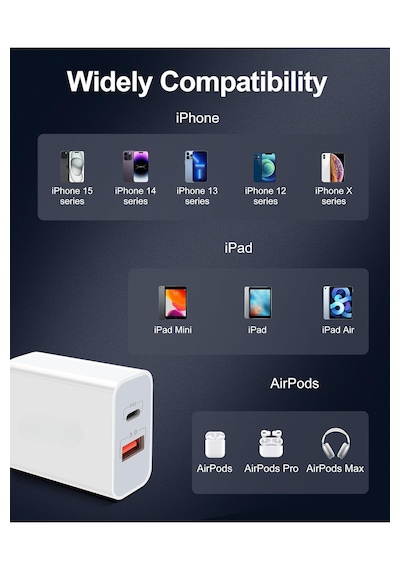 Abatech 45w Pd Type-c Çoklu Süper Hızlı Şarj Aleti Beyaz