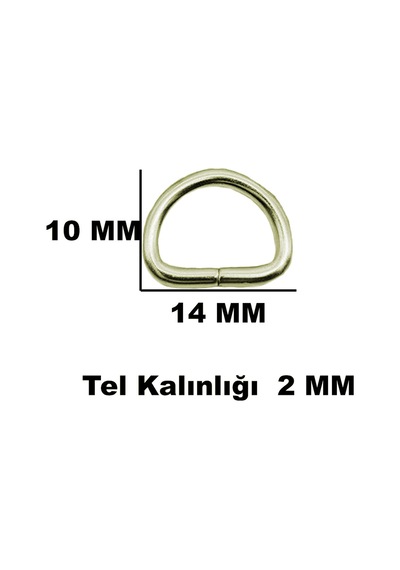 Anahtarlık Montaj Halkası D Çanta Bağlantı Halkası 14x10 Mm 100 Adet Gold Gold