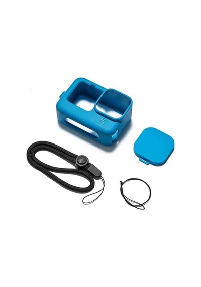 Hero 9 Silikon Kılıf Mavi Gopro Hero 9/10 / 11/12 / 13 İle Uyumlu, Lens Kapaklı, Darbe Koruyucu Kamera Kılıfı Diğer