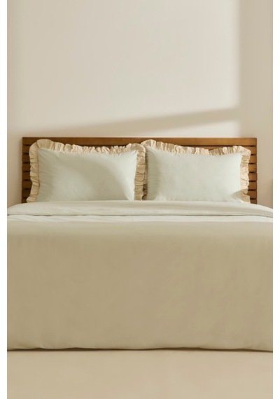 Kaşmir Home Lisa %100 Pamuk Tek Kişilik Nevresim Takımı Offwhite