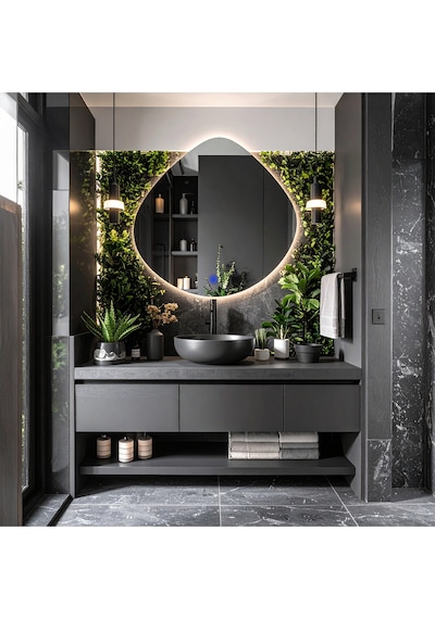 Zynor Günışığı Lazer Kumlamalı Lavabo & Banyo Aynası Dokunmatik Sensörlü 80 X 80