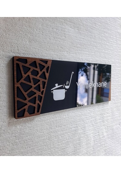 Wooden Serisi Yemekhane Kapı Isimliği