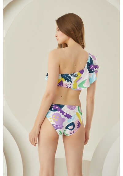 Loya Kadın Renkli Verano Tek Omuz Askılı Tek Üst Bikini