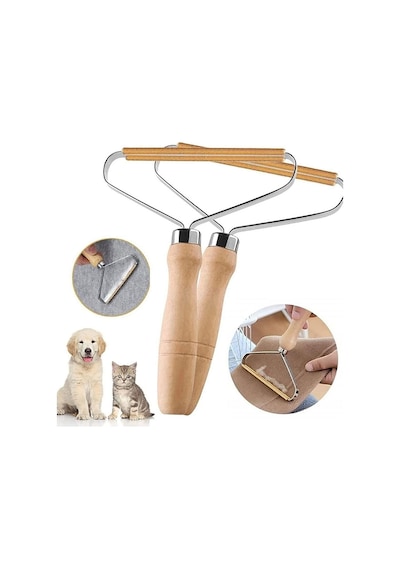 Ahşap Saplı Halı Koltuk Tüy Toplama Elbise Tiftik Kedi Köpek Tüyü Toplama