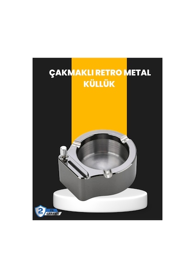 Tek Najma Yuvarlak Çakmaklı Küllük Dayanıklı Metal Yapı Yeni