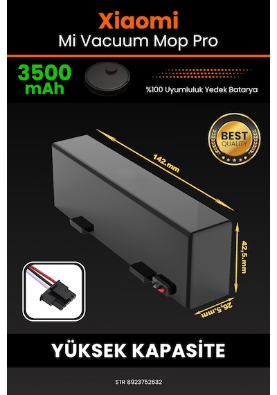 Xiaomi Mi Vacuum Mop Pro STYTJ02YM Uyumlu 3500mAh Robot Süpürge Bataryası