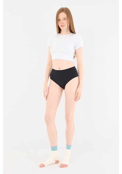 Naphor Shade Dikişsiz Yüksek Bel Slip Külot Siyah Siyah