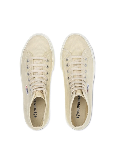 Superga 2708 Hi Top Kadın Açık Bej Bilekli Sneaker Siyah