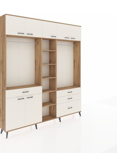 Arges Dolap 11 Raflı 4 Çekmeceli 2 Askılı 220x30x243 Çam-aytaşı/aytaşı Aytası/aytası Arges Dolap 11 Raflı 4 Çekmeceli 2 Askılı 220x30x243 Çam-aytaşı/aytaşı Aytası/aytası