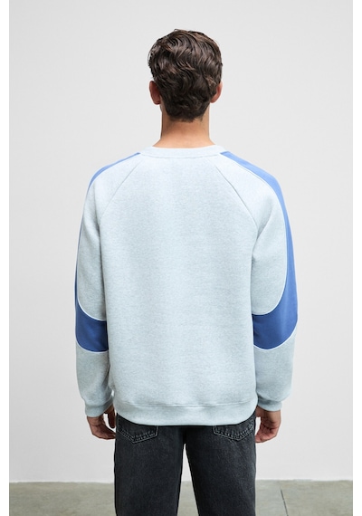 Grımelange Hercules Erkek Bisiklet Yaka Önü Nakışlı Kolları Biyeli Grimelanj Sweatshirt Grimelanj