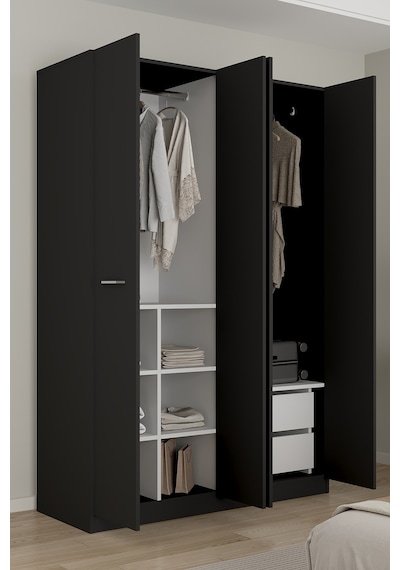Aeka Ae-3190 Burç 4 Kapaklı Çok Bölmeli Askılı Raflı Ve Çekmeceli 210x140x53cm Gardırop Antrasit - Antrasit Aeka Ae-3190 Burç 4 Kapaklı Çok Bölmeli Askılı Raflı Ve Çekmeceli 210x140x53cm Gardırop Antrasit - Antrasit