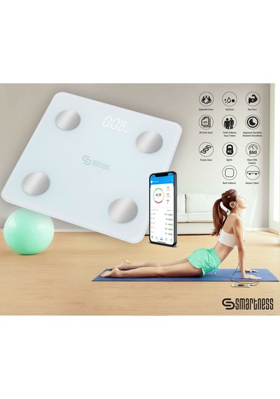 Smartness Yağ Ölçer Fonksiyonlu Akıllı Bluetooth Tartı Baskül