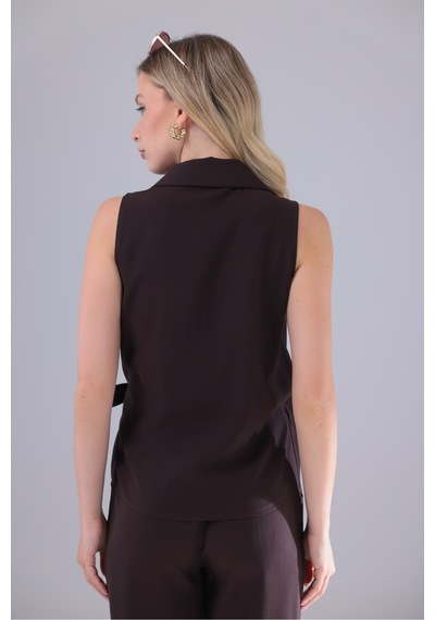 Genel Markalar Yandan Bağlamalı Kruvaze Modal Tencel Kumaş Bluz Gömlek Kahverengi Kahverengi Genel Markalar Yandan Bağlamalı Kruvaze Modal Tencel Kumaş Bluz Gömlek Kahverengi Kahverengi