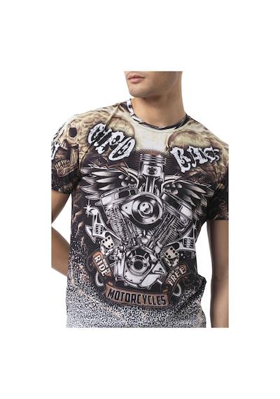 Ct820 Urban Pulse Pattern Men T-shirt L