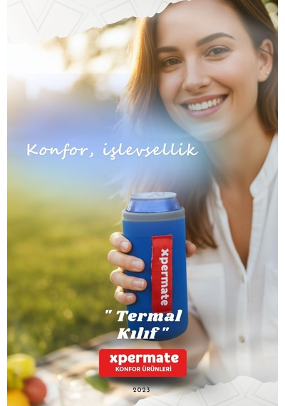 Xpermate Termal İçecek Kılıfı Sıcak & Soğuk Tutan Kutu Bira Termal Kılıf 0,5l Mavi
