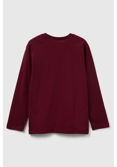 United Colors Of Benetton Erkek Çocuk 3jerc10qo-25k Uzun Kol Tshirt Bordo-2147 Bordo