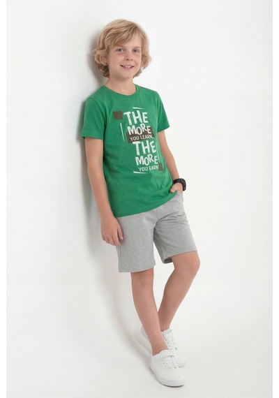 Panios Kids Yuvarlak Yakalı Yazlık The More Baskı Detaylı Kaprili Erkek Çocuk Alt Üst Takım Yeşil Panios Kids Yuvarlak Yakalı Yazlık The More Baskı Detaylı Kaprili Erkek Çocuk Alt Üst Takım Yeşil
