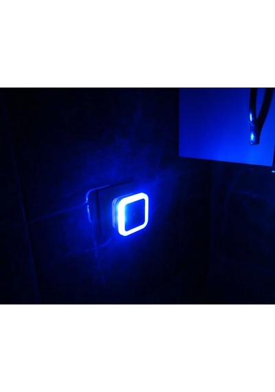 Fotoselli Led Gece Lambası, Mavi Renk Sensörlü Gece Lambası, 1 Watt Mavi Renk Led Gece Lambası Mavi