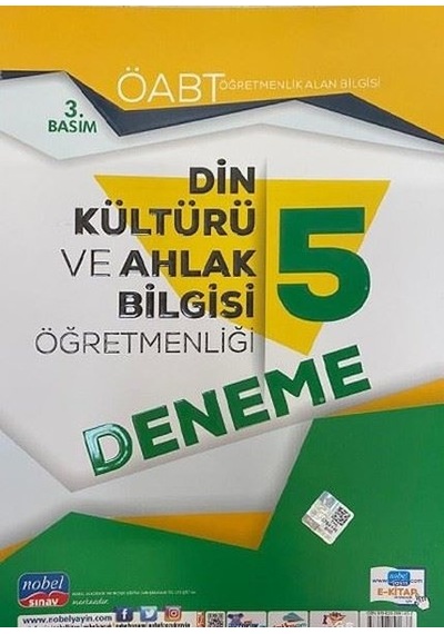 ÖABT Din Kültürü ve Ahlak Bilgisi Öğretmenliği - Öğretmenlik Alan Bilgisi - 5 Deneme- Nobel Sınav