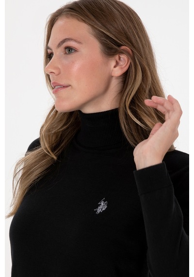 U.S. Polo Assn. Kadın Siyah Boğazlı Basic Kazak 50313621-VR046