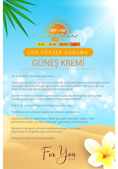 Leke Karşıtı, Yüksek Korumalı Spf50+ Faktörlü 100 Ml Güneş Kremi 2 Adet