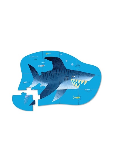 Crocodile Creek Mini Puzzle 12 Parça Köpekbalığı Şehri