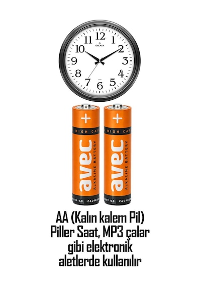 Avec 4lü Aa Lr6 Alkaline Kalın Kalem Pil Alkalin Saat Pili Alkali Pil 1.5v