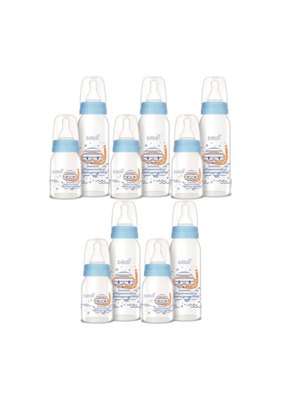 Bebsi Cam Biberon Seti Mavi 250ml+125ml 5 Li Set