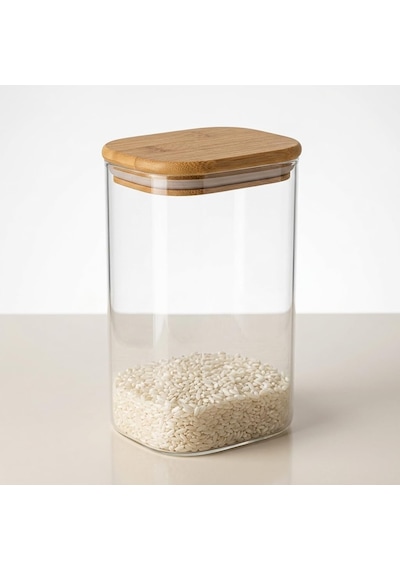 Dikdörtgen Bambu Kapaklı Kavanoz 1300 Ml, Şeffaf Kuru Gıda Saklama Kabı, Makarna Pirinç Bakliyat Kahve Kuruyemiş Ve Granola İçin Mutfak Düzenleyici Kavanoz, 12 X 8 X 20 Cm Çok Renkli Dikdörtgen Bambu Kapaklı Kavanoz 1300 Ml, Şeffaf Kuru Gıda Saklama Kabı, Makarna Pirinç Bakliyat Kahve Kuruyemiş Ve Granola İçin Mutfak Düzenleyici Kavanoz, 12 X 8 X 20 Cm Çok Renkli