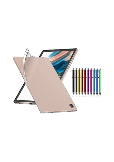 Samsung Galaxy Uyumlu Tab A9+plus X210 X215 X217 Kılıf Şeffaf Silikon Kılıf + Kalem Hediyeli Arka Kapak