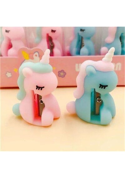 Unicorn Kalemtraş 3d Şekilli Silikon Kalemtraş Mavi
