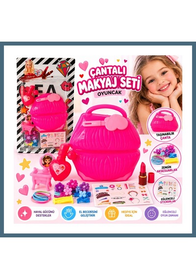 Bezos Mkj-22 Kartela Çantalı Makyaj Seti Oyuncak Agc