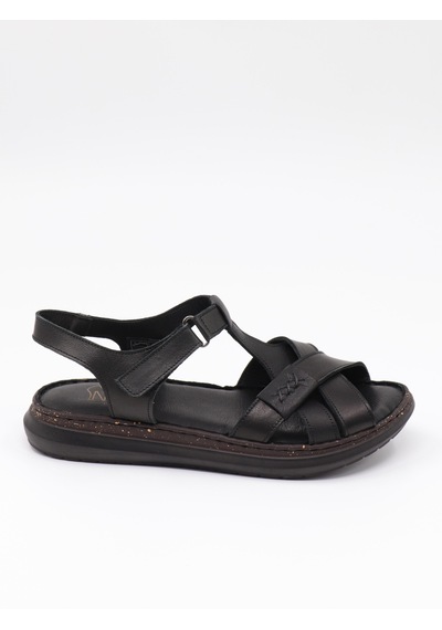Nesilshoes Nesil Shoes Mns 372 Siyah Hakiki Soft Deri Kadın Sandalet