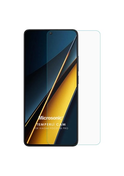 Microsonic Xiaomi Poco X6 Pro 5g Tempered Glass Cam Ekran Koruyucu Poco X6 Pro 5g İle Uyumlu Ekran Koruyucu - Şeffaf Sku: Mır8690010146380