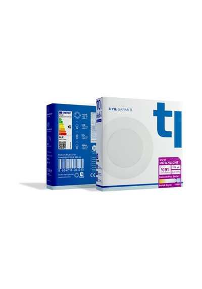 Redeem Plus C12W Downlight, Titreşimsiz, Göz Konforu, 885 Lümen, Parlak Beyaz, 5700 Kelvin Beyaz