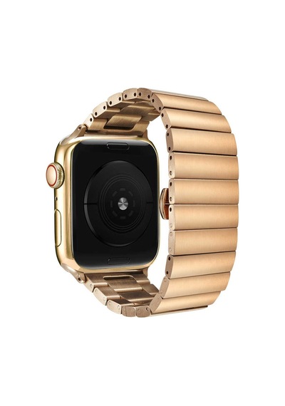 Watch Ultra 49mm Kordon Uyumlu Krd-41 Metal Strap Kayış Clo- Rose Gold