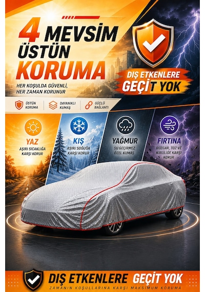 Ford Mustang 2004-2014 - 4 Mevsim Klipsli Araba Brandası - Oto Çadır Örtü