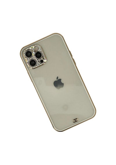 Apple iPhone Uyumlu-  12 Pro Max Kılıf Liva Taşlı Silikon - Beyaz Çok Renkli