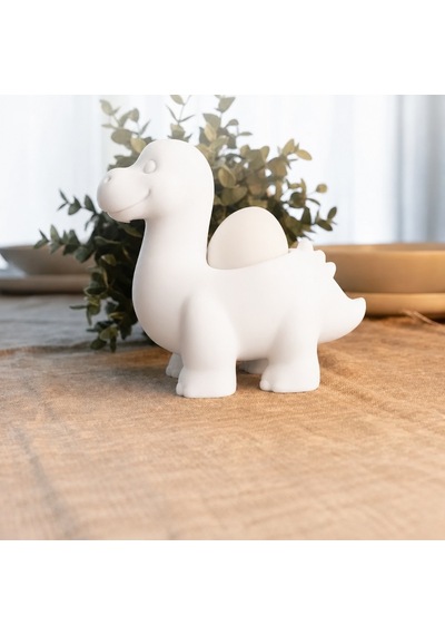 Alvera Dinozor Yumurtalık 3d Baskı Sevimli Eggosaurus Yumurta Tutucu-beyaz